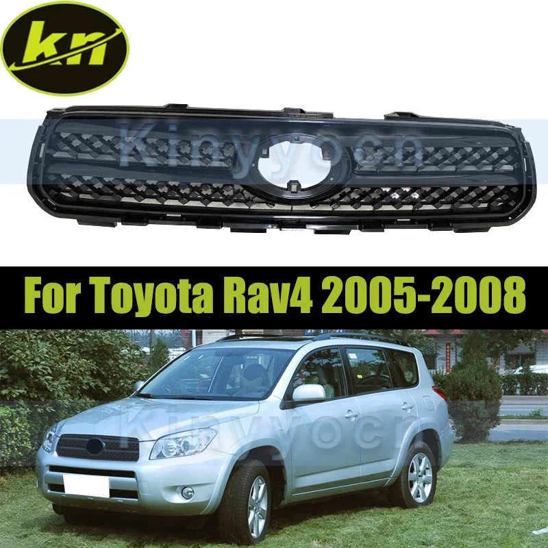 Čierny predný nárazník mriežky pre Toyota Rav4 2005 2006 2007 2008