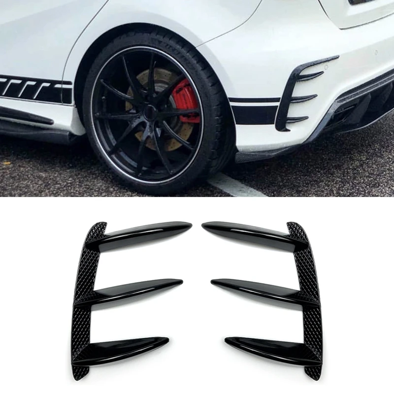 Čierny spojler zadného nárazníka bok boku chvosta pre veterný nôž pre Mercedes Benz A Class W176 A200 A260
