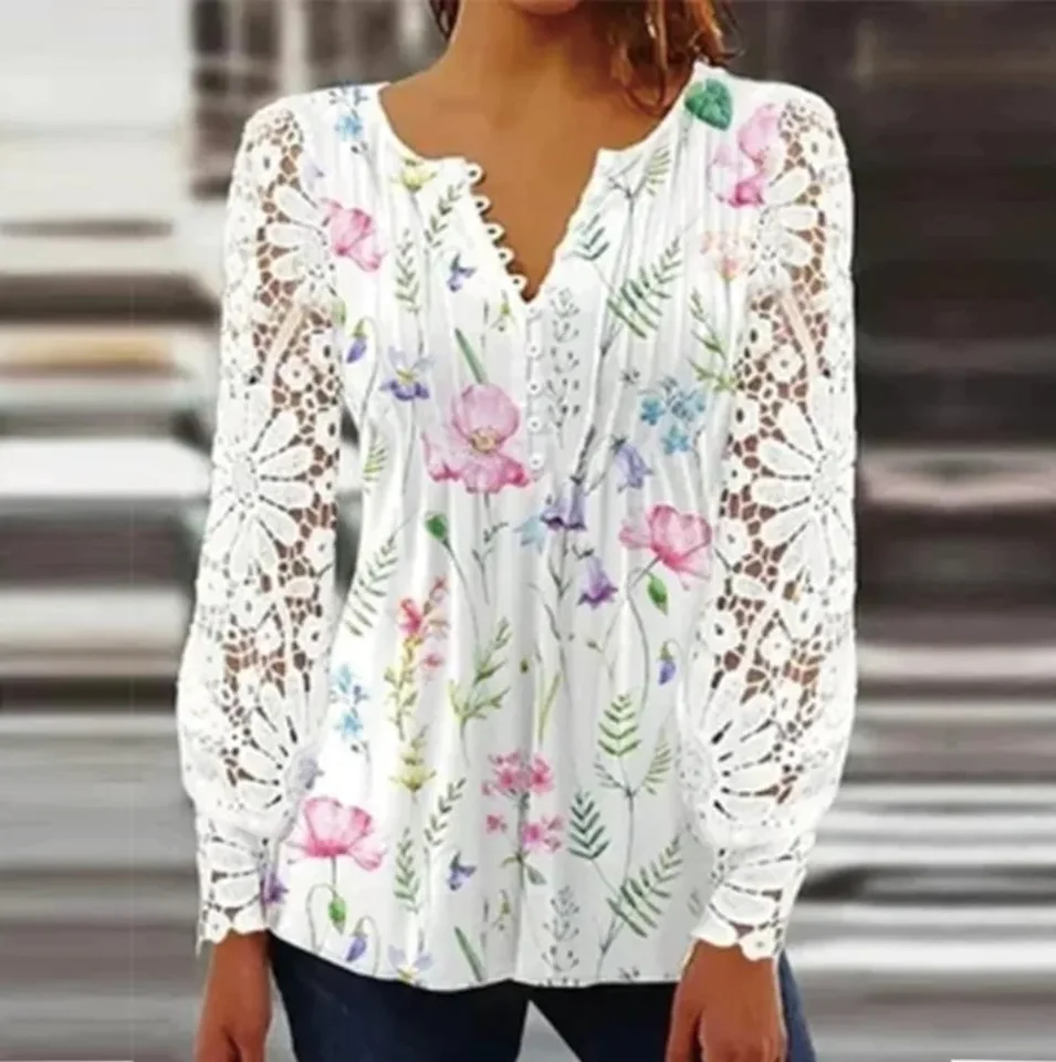 Čipky jesenné dámske oblečenie Spring Streetwear košele pre dám