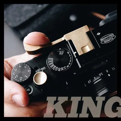 Čistá medená nová kovová vysoko kvalitná fotoaparát palec hore Hotshoe Palc Grip Made pre Sony Fuji Fujifilm X100 X100V X-100V