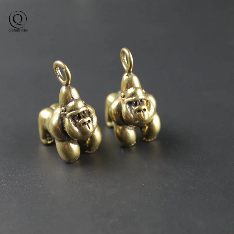 Čistá mosadzná tarzan orangutans Keychains Prívesky Americké zvieratá Bojujúce vinobranie muži Ženy Kľúčové reťazce Rings Rings Darčeky