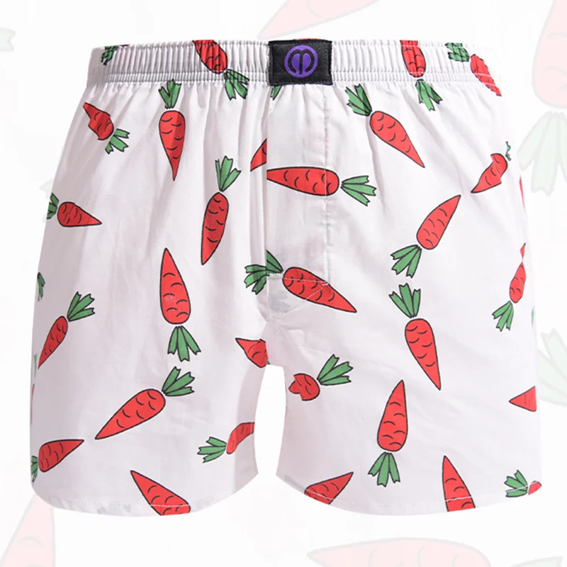 Čisté bavlnené príležitostné muži spodná bielizeň Boxer mrkva vzorkovacie šortky spánok Muži spodky Boxershorts