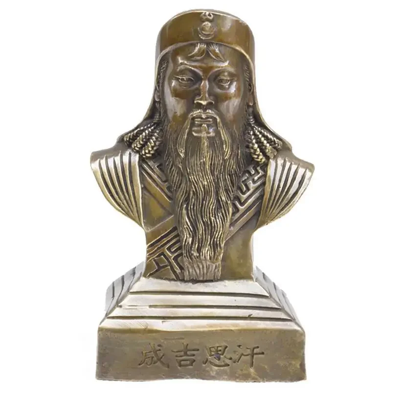 Čisté medené polovičné telo Genghis Khan Office Desktop Kov kovové remeselné ozdoby