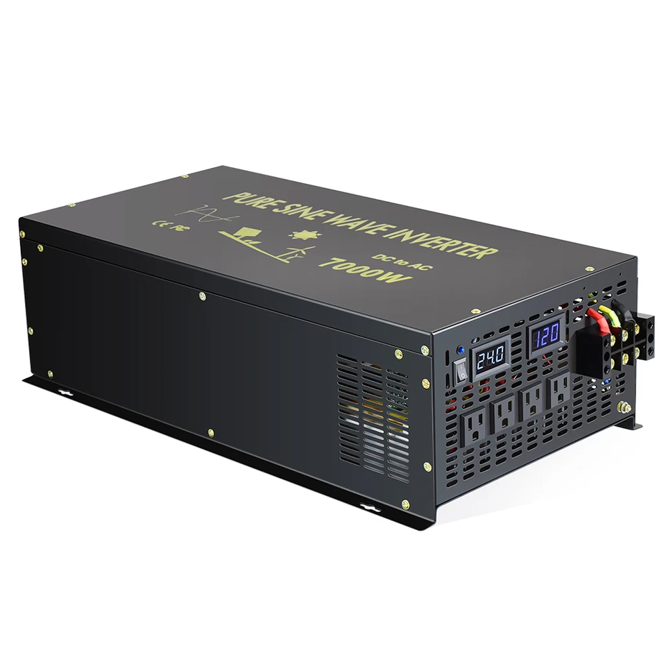 Čistý invertor sínusovej vlny 7000W 12V až 220V 24V 36V 48V 60V 110V DC až 120V 230V 240V Solárny menič AC prevodník