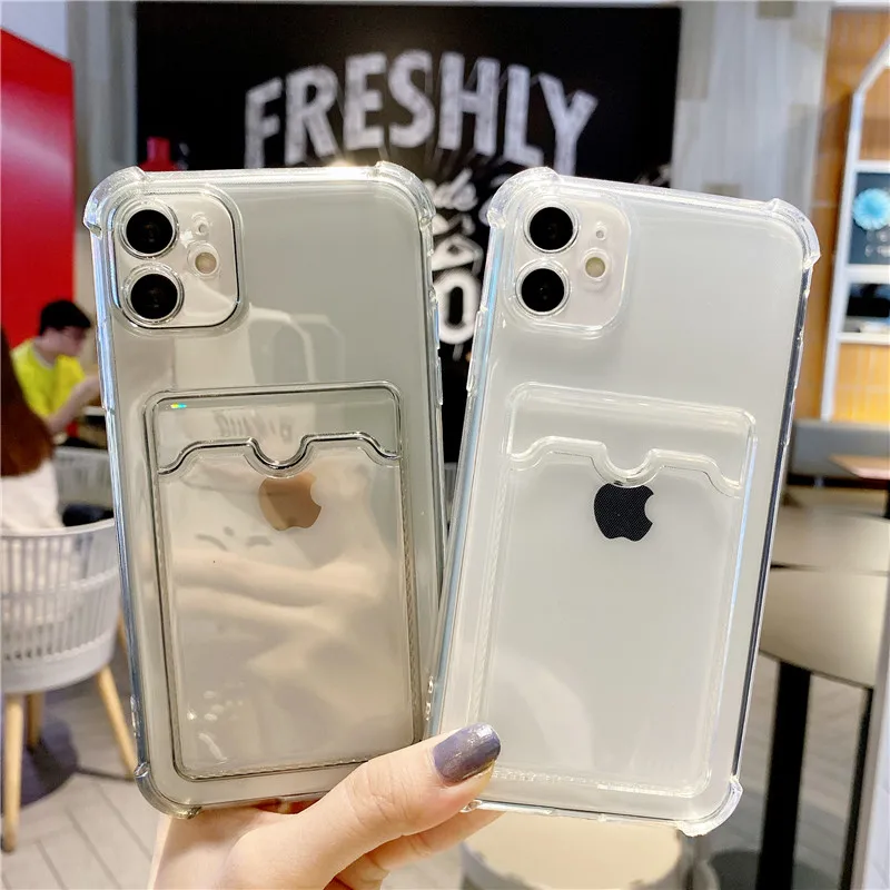 Čistý kryt s mäkkým silikónovým telefónom pre Apple iPhone 11 12 13 Mini Pro Max SE CARD CARD CARD IPhone 8 7 6S 6 PLUS XR X XS MAX CASE