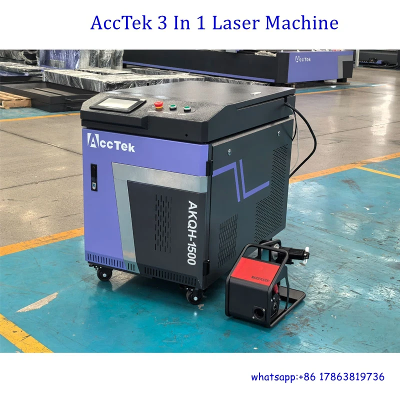 Čína 3000 Watt 3 v 1 laserom zváraní stroj s certifikačným zváraním Fiber laserom Čistenie a rezanie 3-v-1 stroj