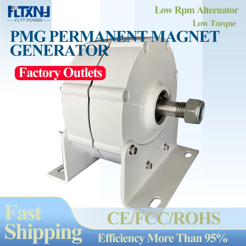 Čína Factory 600W 1000W 400W 12V/24 V Nízkorýchlostná permanentná generátor Generátora domácnosti Motor 800 W 2000 W DIY Vodná veterná turbína