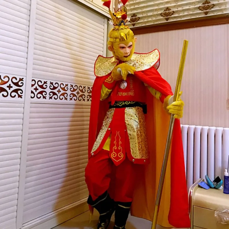 Čínska cesta do západného Xiyouji Halloween Wukong Cosplay Monkey King Suit kostýmy kostýmy kostýmy