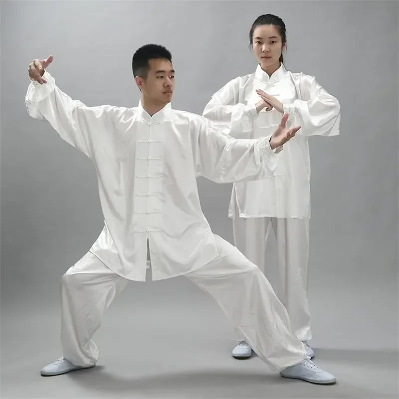 Čínske tradičné odevy set muž žena tai chi kung fu uniformy 14 farby Wushu Top Pants Training Performance Costyes