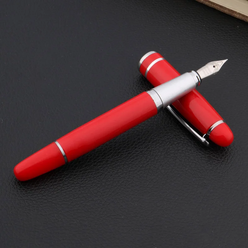 Čínske červené fontánové pero strieborné kusy hladké darčekové lemovanie M obchodná kancelária School Supplies Písanie