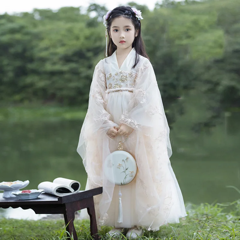 Čínske šaty Hanfu Dievčatá Staroveká Hanfu Deti Karneval Halloween Cosplay kostým farebné šaty hanfu pre dievčatá deti