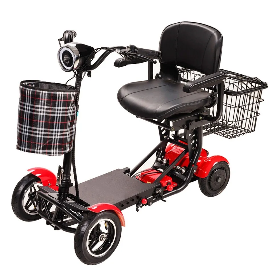 Čínsky dlhý dosah lacný handicap 4 koleso Dospelá skladacia mobilita Mobilita Elektrický skúter automobil so sedadlom pre dospelých