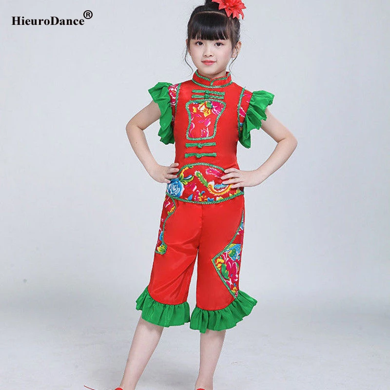 Čínsky tradičný tanečný kostým deti Dragon Kids Folk Dance kostýmy Moderné hanfu pre dievčatá lev leva národné pre chlapcov