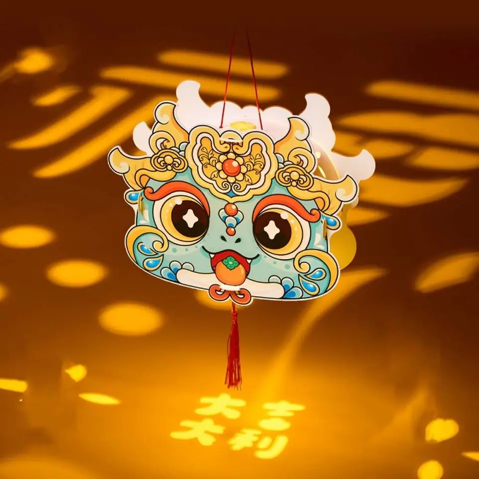 Čínsky štýl 2025 Snake Year Prenosná lucerna Tradičná karikatúra Nový rok Luminous Lantern Blessing Paper