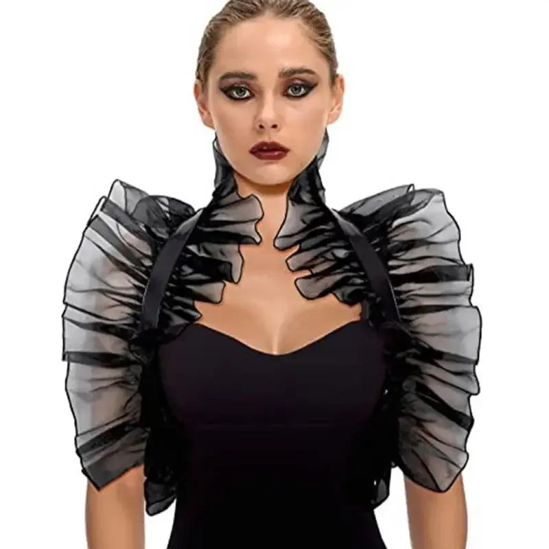 Číre plemená plecami pre ženy šál goliera zábaly ramena Halloween Maleficent kostýmy