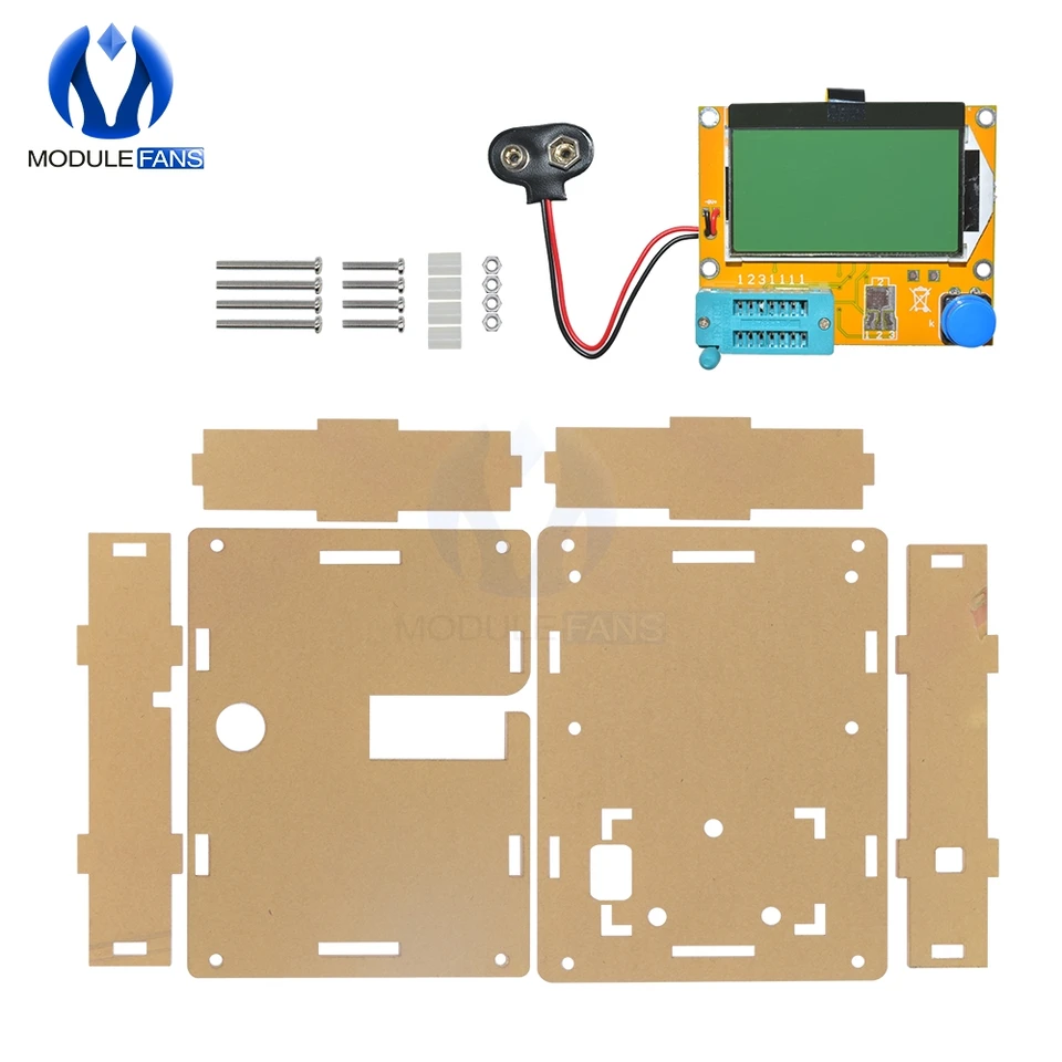 Číry akrylové puzdro puzdro pre puzdro pre LCR-T4 M328 Tranzistor Tester Capacitance Mega328 Box DIY Kit