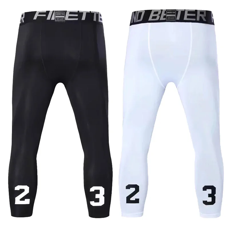 Číslo: 23 pánskych 3/4 kompresných nohavíc suchých cool športových baselayer bežecké cvičenie aktívne pančuchy