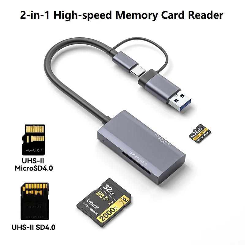 Čítačka kariet SD 4.0 Vysokorýchlostné USB C na Micro SD Card Adapter USB Pamäťová čítačka pre SD/Micro SD/SDHC/SDXC/MMC/UHS-II/UHS-I