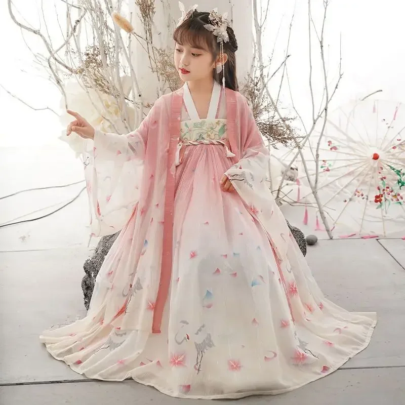 Číňané dievčatá Nový rok staroveké hanfu deti Karneval víla Cosplay kostým ružové šaty pre dievča Kerr2
