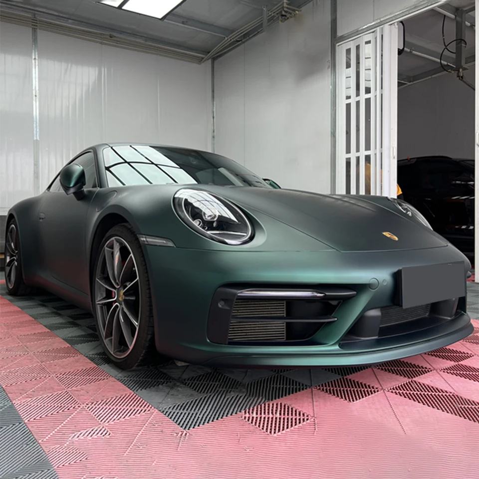 Ľadový film tmavo zelený saténový automobil Vinyl film Self Adhesive List Brapping fólia nálepka nálepka vzduchová bublina zadarmo 5 stôp x 59 stôp rolky