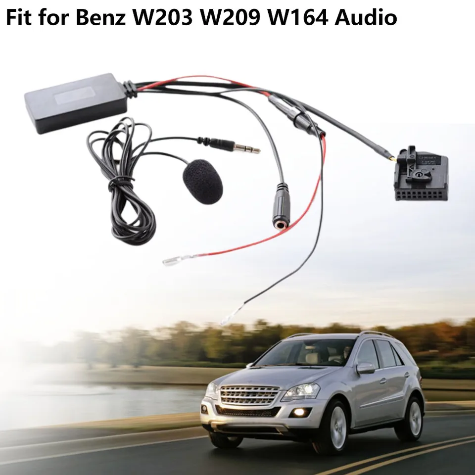 Ľahko použiteľný BluetoothCompatibilný adaptér AUX kábel pre Mercedes pre Benz W203 W209 W164 W163 R129 s mikrofónom