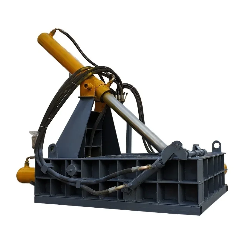 Ľahko sa inštalácia hliníkového kovového šrotu hliníka PLC Compactor Baler Baling Press stroj na recykláciu dvorov