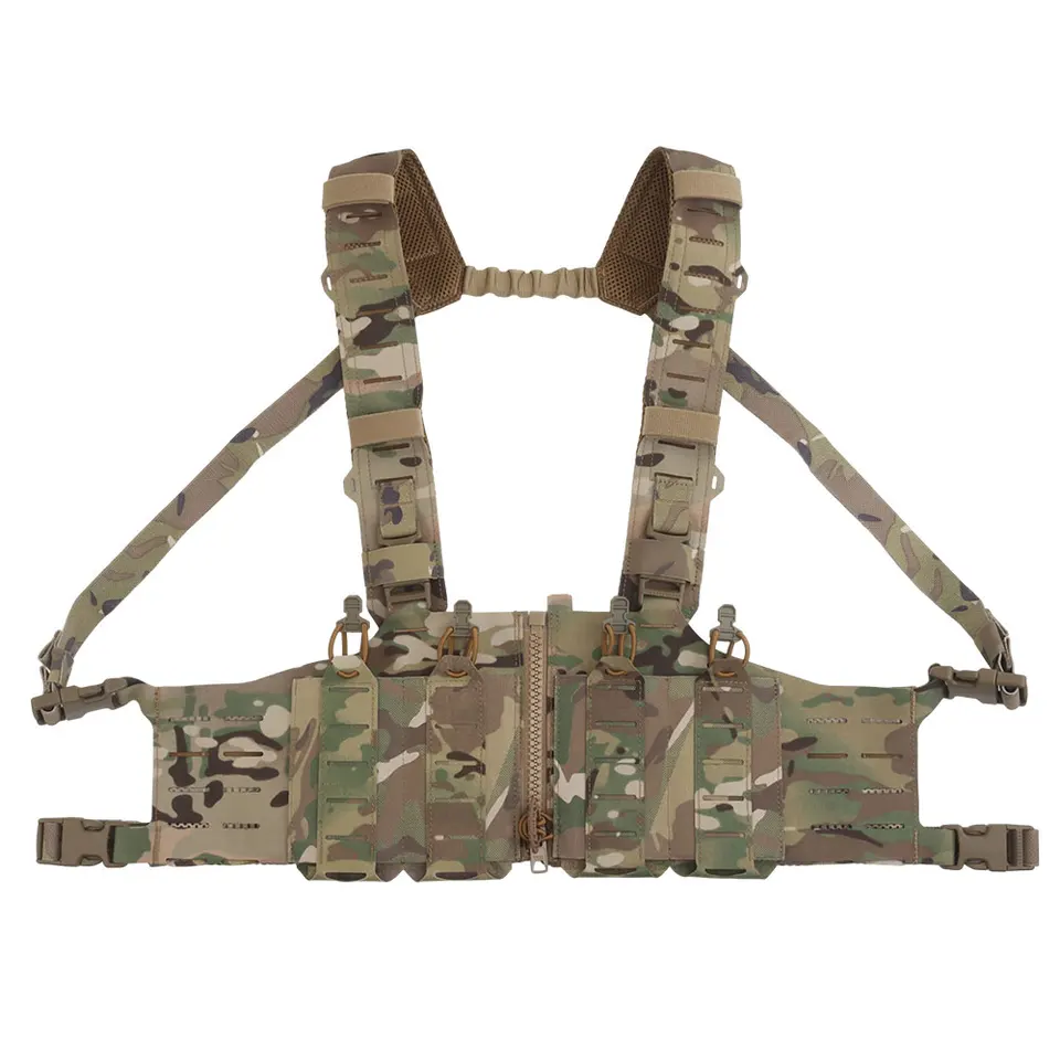 Ľahká taktická hrudná súprava Molle Militar Hunting vesta rýchle uvoľnenie zips SF Airsoft hrudná plošina s vreckom M4 AR časopis