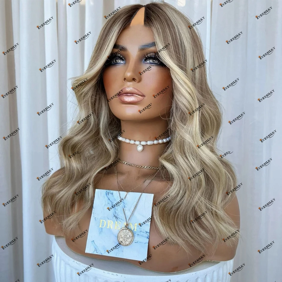 Ľahké blondínky ľudské vlasy bez Glueless U Časť pre ženy brazílske remy ľudské vlasy v Časť parochň