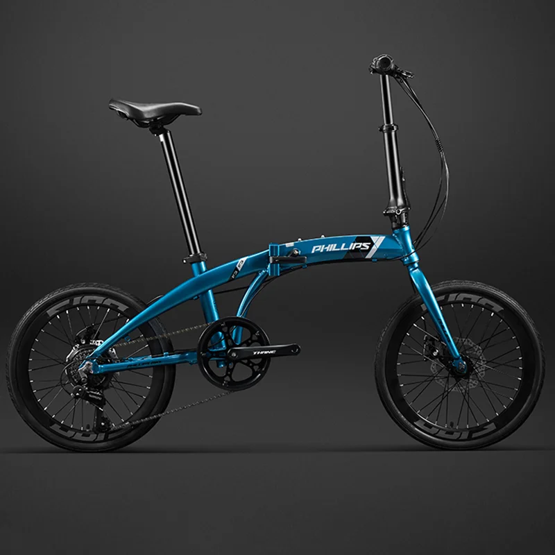 Ľahké hliníkové skladacie bicykel pre dospelých, predné a zadné, mechanické kotúčové brzdy, bicykel s variabilnou rýchlosťou, 20 palcov, 7speed
