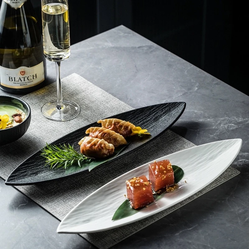 Ľahké luxusné japonské reštaurácie, keramické sushi platne, keramické dezertné platne v tvare listov, doplnky pre domácu kuchyňu