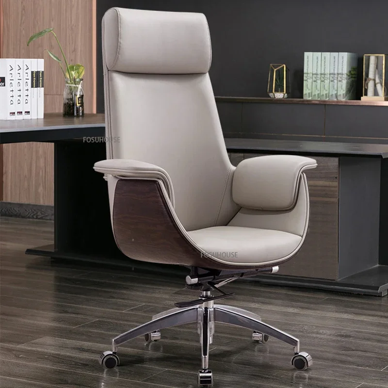 Ľahké luxusné kožené kožené bossové stoličky výťah otočné kreslá ergonomická kancelárska kancelária Kancelársky nábytok domov pohodlné počítačové kreslo