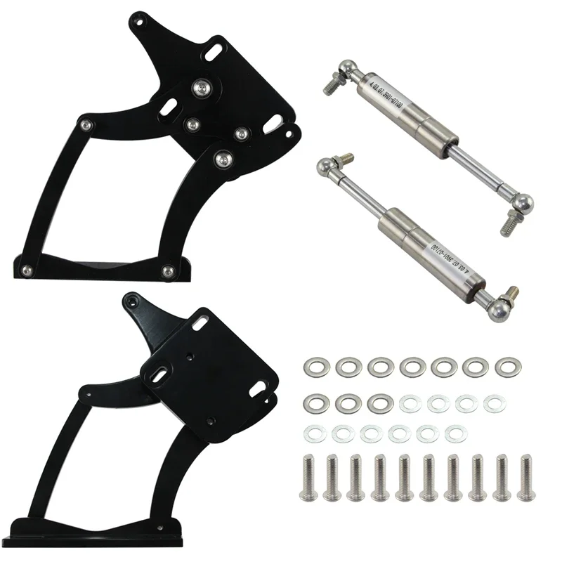 Ľavá a pravá bočná strana párovej súpravy Hoode Hinge Sit pre 1964-1966 Ford Mustang/ Comet Falcon Fairlane L6 V8 Motor 1964-1965 Čierna