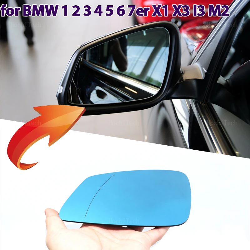 Ľavá a pravá strana modrá vyhrievané krídlové zrkadlo Široké spätné zrkadlo pre BMW E84 F48 F20 F21 F40 F22 F23 F30 F31 F34 F10 F07 F11