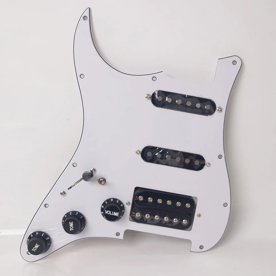 Ľavákovi naložené naložené pickguard Set Alnico 5 Humbucker Pickups pre ST Electric Guitars Výmena dielov