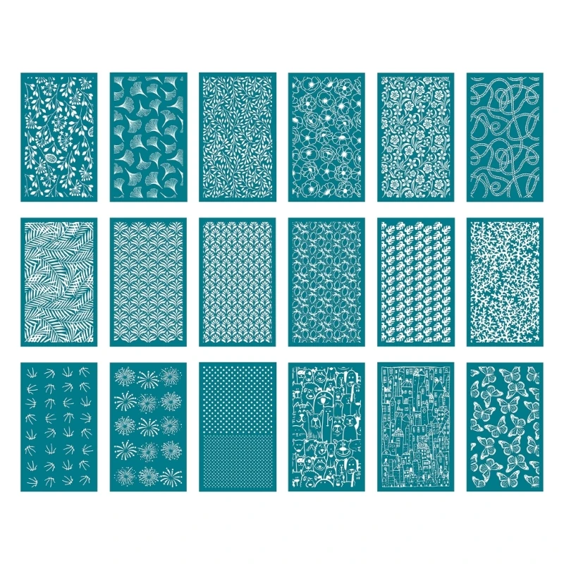 Šabliny na hodvábne šablóny pre polyméry íl 3,5x6inch opakovane použiteľné hodvábne tlačové súpravy pre DIY Polymers Clay Šperky výroby