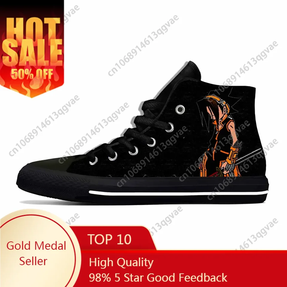 Šaman kráľ asakura yoh anime manga High Top tenisky pánske dámske teenager plátno Canvas Lightweight Sneaker Pár na mieru vyrobené topánky