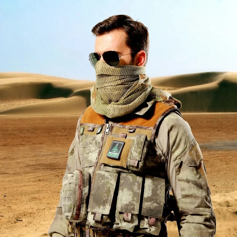 Šatka ostreľovacia závojová sieť keffiyeh ostreľovacia tvár čela šál závoj závoj hlavu pre vonkajšie kempingové lovecké šatky