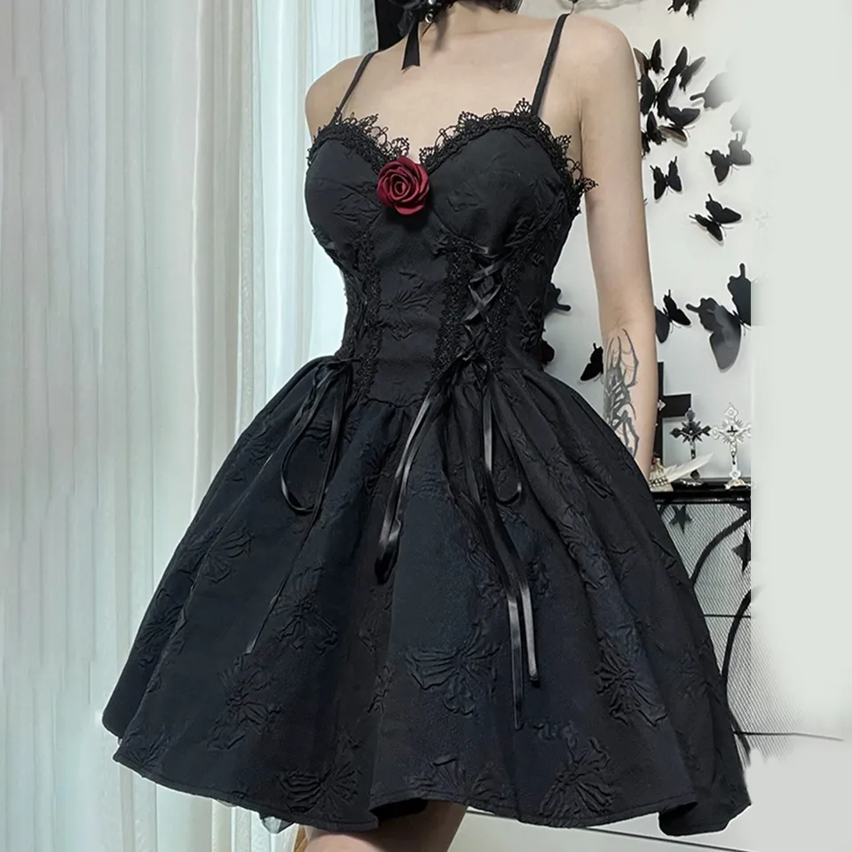 Šaty pre ženy 2024 dámske gotické kockované mini šaty vintage šaty Halloween punk šaty Vestidos Verano Moda 2024
