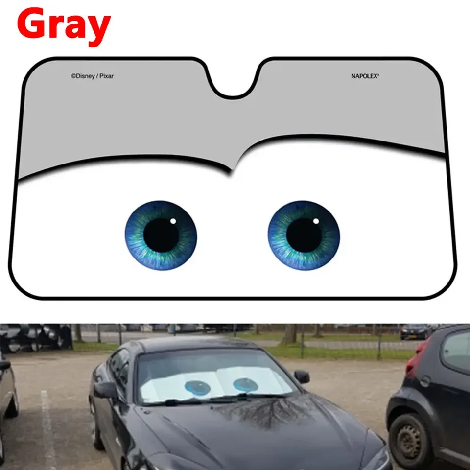 Šedá karikatúra Černé sklo kryt slnečného skla Automatické priezor automobilu očné pixar