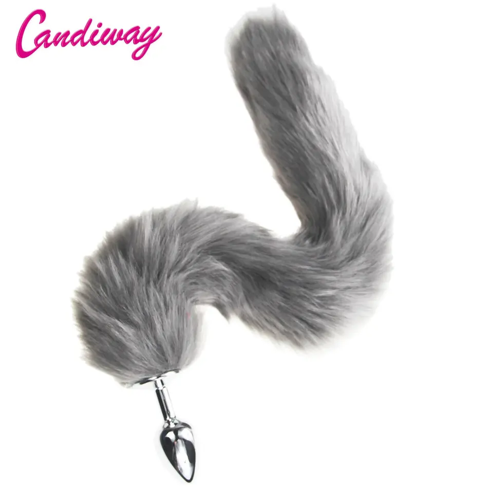 Šedá líška/psa Tail Kov Furry Anal Plug