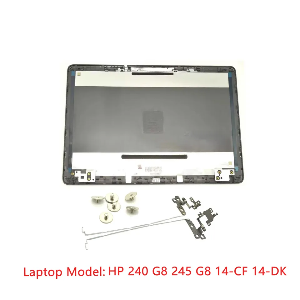Šedá originálna nová pre HP 240 G8 245 G8 14-CF 14-DK LCD zadný kryt zadného veka Horná puzdro Škrupiny s logom Hinges Kit skrutky M23372-001