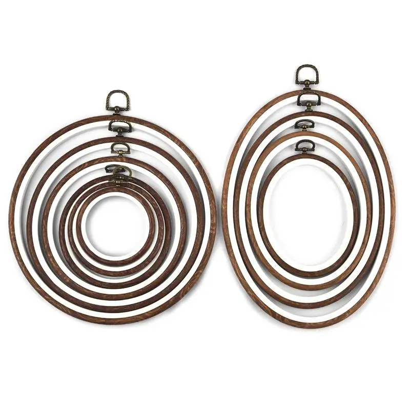 Šijací náradie Vyšívacie okrúhle oválne tvary plastové krížové stehy obruče Rám Ring Ring Craft Craft vyšíva
