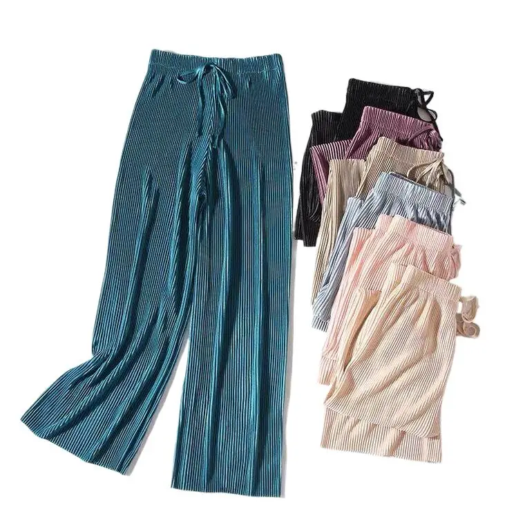 Široké nohavice Kórejské elegantné príležitostné skladané nohavice plus veľkosti České nohavice červené modré Y2K Streetwear Pantalon 5xl 7xl