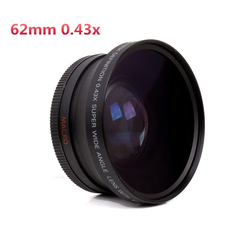 Široký obsah fotoaparátu 62 mm 0,45x 0,43x makro konverzia Fisheye Lente 82 mm predné vlákno pre Canon Nikon Pentax Sony DSLR