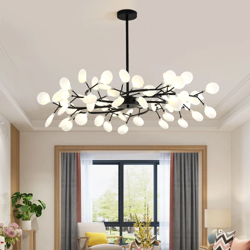 Škandinávsky strop LED LISTIER Obývacia izba Čierne zavesené svetlá lampy pre spálne luster Firefly moderné lustre