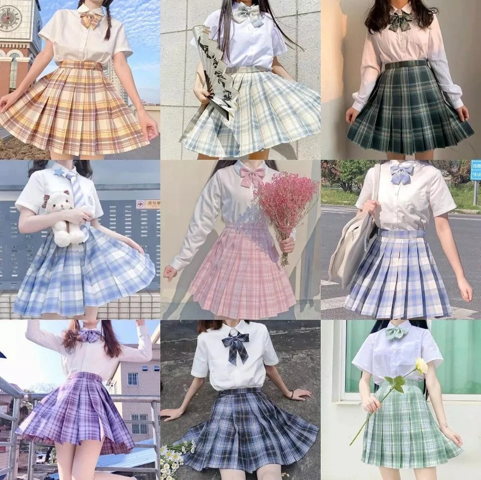 Školské dievča uniformy skladané sukne japonská školská uniforma High PAIST A-LINE Plaid sukňa sexy jk uniformy pre ženu plné scéna