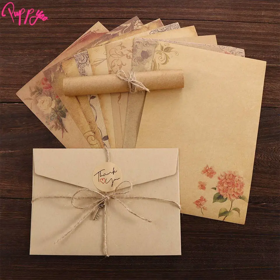 Školské dodávky hnedý kraft papier Valentín remeselný papier Old Europe štýl retro vintage obálka písací papier papierový list