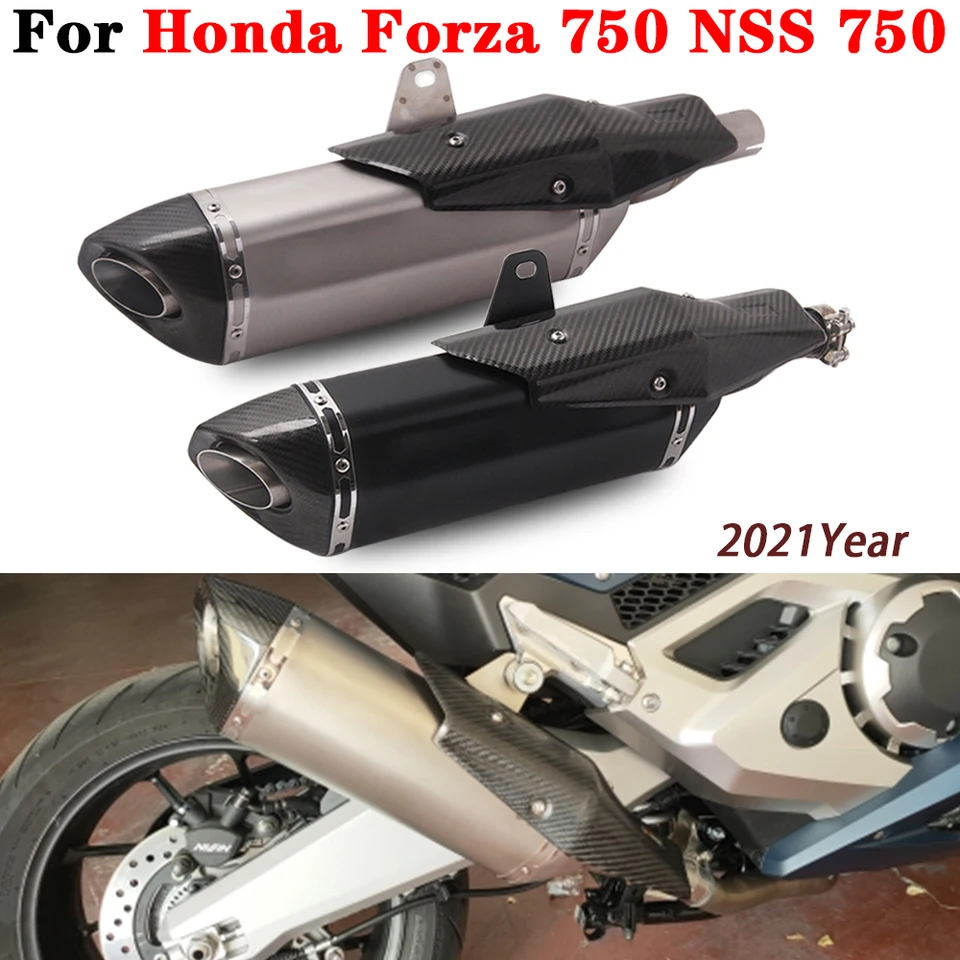 Šmykľavka na Forza 750 2021 Motocykel Výfuk úniku Moto tlmič z uhlíkových vlákien Tepelný štít pre zabijak Honda Forza 750 NSS 750 dB Killer