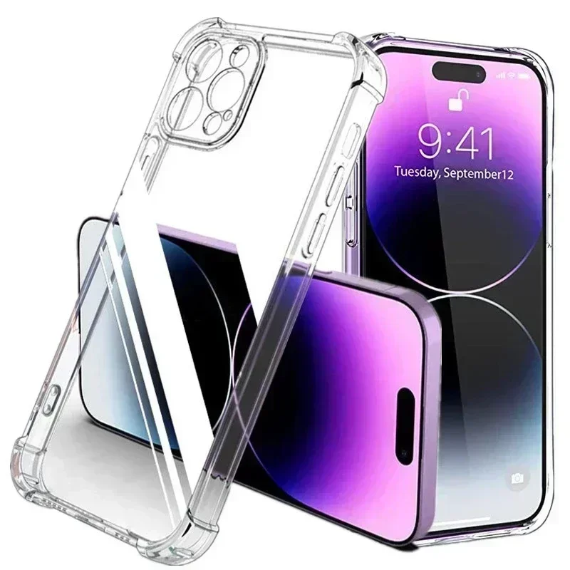 Šokomoafusprope Silikone Clear Pase pre iPhone 13 11 14 Pro Max 12 Mini Lens Protection Back puzdro pre iPhone 15 Pro XS Max xr x