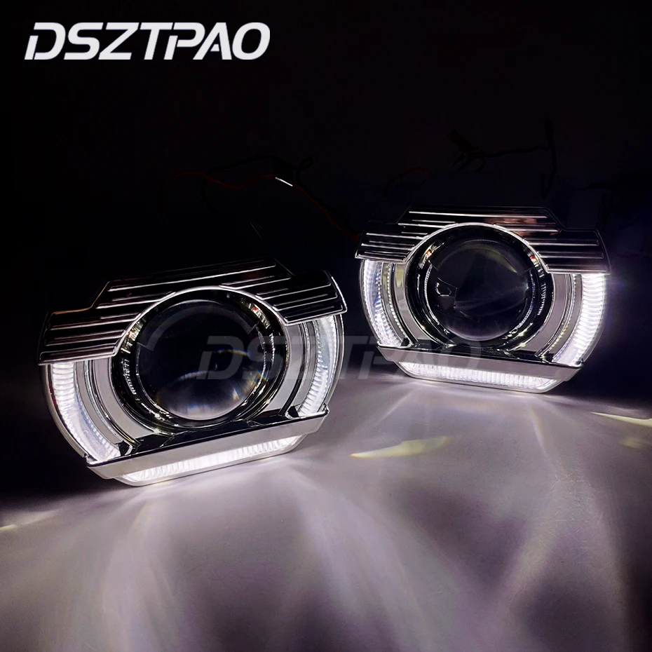Šošovky svetlometu Mini 2.5 Angel Eyes Bi-xenon objektív H1 HID projektor LED HALO Kit pre H4 H7 Automobilové príslušenstvo Doplnky DIY DIY